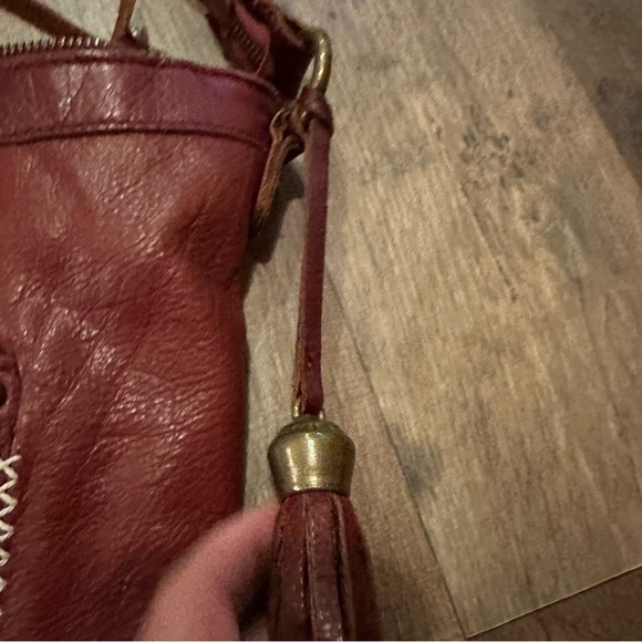 Lucky Brand Deep Red Boho Leather Crossbody - Picture 4 of 14